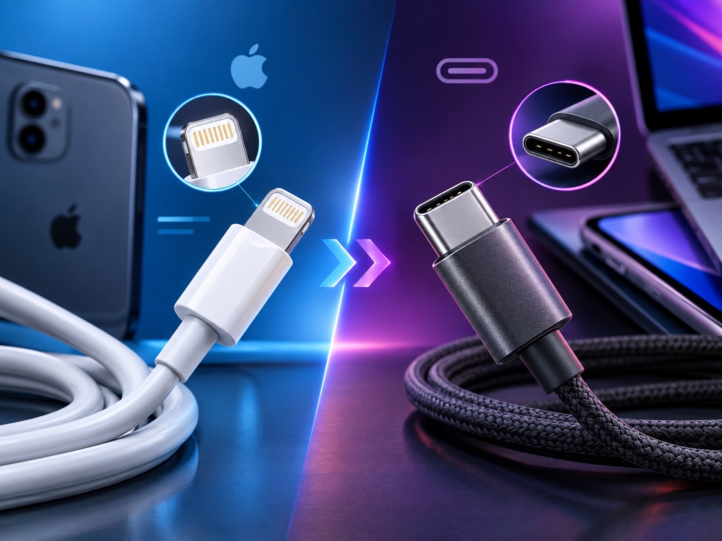 تفاوت کابل Lightning و USB-C